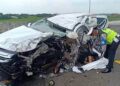 kecelakaan vanesa di jalan tol...........